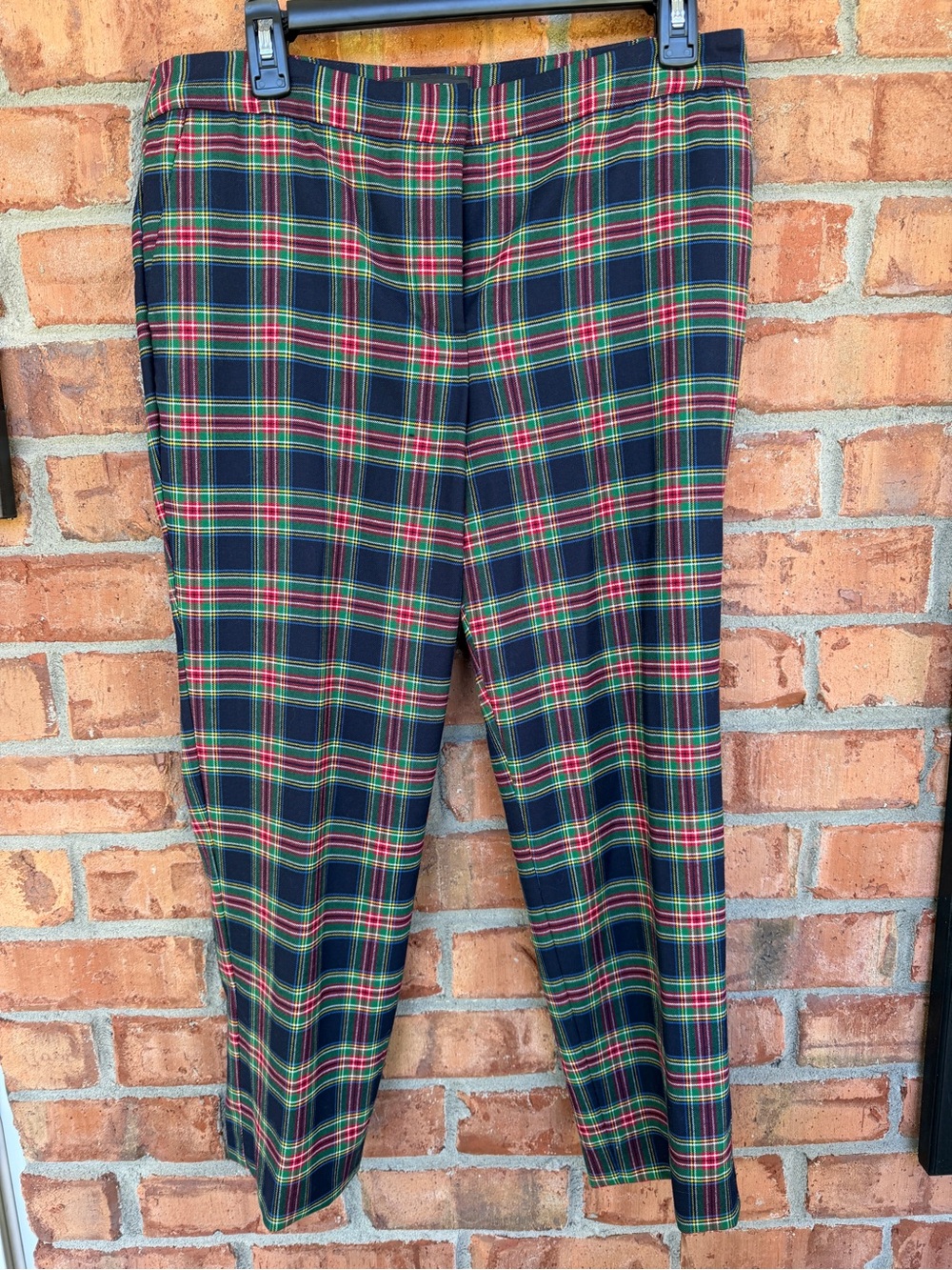 Talbots Petite Navy Tartan Plaid Trousers | Vintage Preppy Holiday Pants